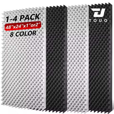 TOUO Acoustic Foam Soundproof Panels 1–4Pack Egg Cotton 47.2"x23.6" 8 Color Acoustic Wall Noise Damp