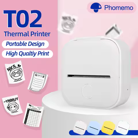 Phomemo T02 Pocket Printer Portable Thermal Printer Inkless Stickers Maker Mini Wireless Printer for