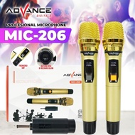 Advance Microphone Double Wireless MIC-206 Batery Recharger Mic 206