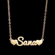 Custom Double Hearts Name Necklace For Woman Custom Nama Necklace Bff Necklace