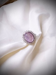 C&W 日本進口天然大顆粒鴿子蛋紫水晶大器高雅戒指