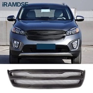 Racing Grill for KIA Sorento Carbon Fiber 2015 2016 2017 Front Bumper Grille Glossy Black Mesh Decor