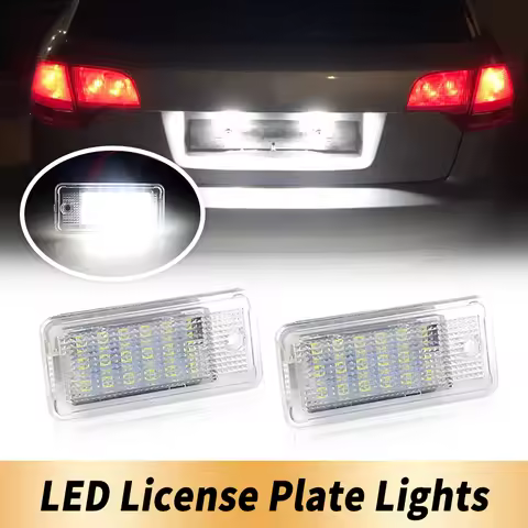 2PCS LED License Number Plate Lights Canbus For Audi A3 S3 04-12 Cabriolet 08-09 A4 S4 B6 01-05 B7 0