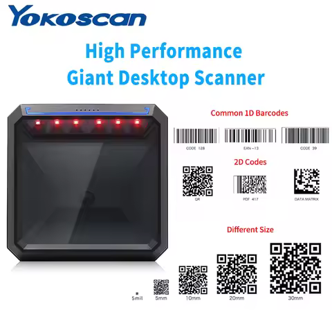 Handsfree 2D 1D Barcode Scanner QR Omnidirectional Desktop BarCode Reader CMOS Image Scanner For Boo