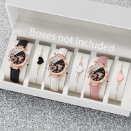 Elegant 2PCS Women's Watch Set - Arabic Dial Quartz Watch with Rhinestones & Heart Bracelet (No Box)