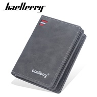 New Buckle Short Wallet Baellerry Vertical Zipper Coin Purse8ee Wallet#Men's Suede Multi-Card Slot L