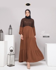 HANARA Dress Gamis Kekinian Rample Brukat Yessana Hijab Bahan Viscose