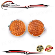 Round Side Dimmer Screw Type 2pcs Orange Lens 4.5inch Jeep Willys CJ3 CJ5 CJ6 CJ2A CJ3A CJ3B