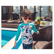 SWIMMING SUIT SHARK LONG SLEEVE KIDS SWIMMING SUIT/MUSLIMAH 2 PCS SWIMMING SUIT/ 2 HELAI BAJU BERENA