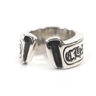 成色極佳：Chrome Hearts 大捲軸標籤 925 銀戒指，日本5號，重 11.4 克，男女皆宜配件