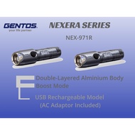 USB Rechargeable Flashlight Gentos Japan NEX-971R NX 971R Double-Layered Alminium Body Flashlight