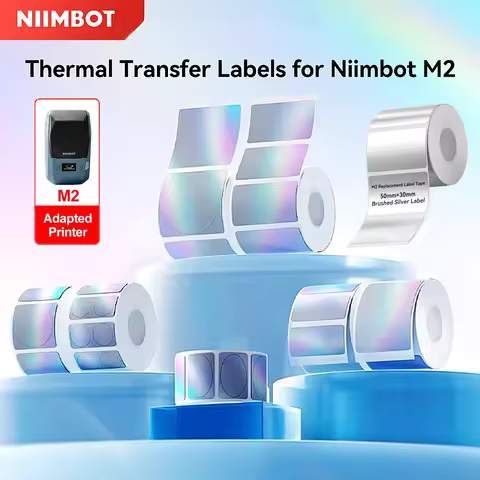 For NiiMBOT M2 Transfer Label Printer White Transparent Color Laser Labels Sticker Paper Adhesive fo