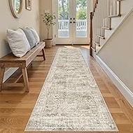 Runner Rug 2x7 Washable Non-Slip Hallway Runner Rugs for Kitchen Bathroom Laundry Room Brown Vintage