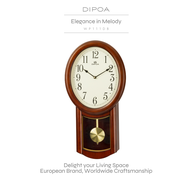 DIPOA Elegance in Melody (WP111DB) ดิพอว์ นาฬิกาแขวนไม้ พร้อมลูกตุ้ม และเสียงดนตรี ดีไซน์วินเทจ