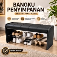 KD88 DERA | Premium Minimalist Shoe Rack Bench | Long Leather Bench Multifunctional Shoe Rack