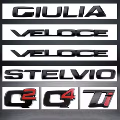Q2 Q4 Giulia Giulietta Stelvio Veloce Ti Badge Emblem Car Stickers For Alfa Romeo Rear Boot Refit Tr