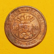 Uang  kuno coin  Nederlandsch Indie   2,5 sen  thn.  1858