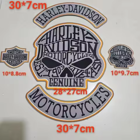 Motorcycle Logo Embroidered Fabric Patch Leather Jacket Denim Hot Melt Adhesive Patch For Harley Dav