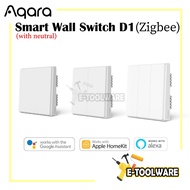 Aqara Wall Switch D1 With Neutral Wire ZigBee Smart APP Global Smart Home Wall Switch
