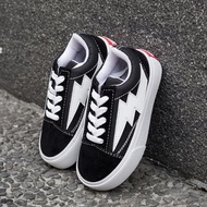 Sepatu Vans46 anak Old skool Motif Logo Petir Hitam Putih Sepatu anak Sekolah Laki Laki PAUD TK SD