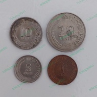 Paket Uang Koin Set Mini Singapura 1 5 10 20 Cent Padi - Singapore