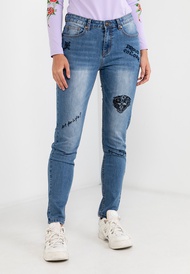 Ed Hardy Art For Life Ladies Denim Jeans – Mid-Waist Slim Straight Stretch Denim Pants