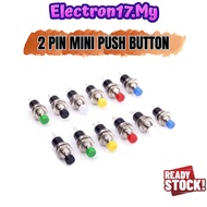 2 Pins SPST Momentary Mini Push Button Switch Normal Open Random Color (Push ON)