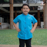 KEMEJA Boys SHIRT Short Sleeve Premium Age 1-10 Years Blue Color KAZIM SHANGHAI SHIRT Pop n Play Original