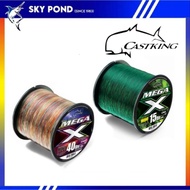 Castking Mega X Monofilament Fishing Line (20lbs/30lbs/40lbs/50lbs/60lbs) (Green/Multicoloured)
