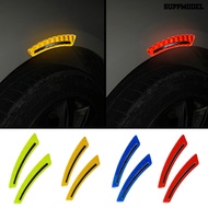 [SM]2Pcs Car Wheel Eyebrow Universal Anti-collision Reflective Warning Glossy Car Fender Protector Wheel Arch Mouldings Sticker Vehicle Supplies