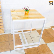 MT Design โต๊ะกินข้าว โต๊ะอาหาร สไตล์ลอฟท์ โครงเหล็ก ท็อปไม้จริง ขายเป็นเซ็ทและขายแยก รุ่น MT034