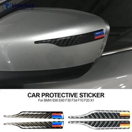 TIMEKEY 1Pair Car Carbon Fiber Rearview Mirror Anti-rub Strip Protector Anti-collision Sticker Accessories For BMW E90 E60 F30 F34 F10 F20 X1 E7V7