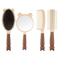 4PCS Set Cosmetic Mirror Combs Head Massage Comb Handheld Cosmetic Mirror Set Cosmetic Mirror Hair B