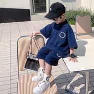 Boy polo Shirt Set Korean Children Short-Sleeved Top Boy Handsome Shorts Two-Piece Set #3.2