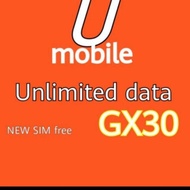 UNLIMITED DATA GX30 GX38 GX68 PREPAID SIM ONE MONTH UMOBILE PREPAID