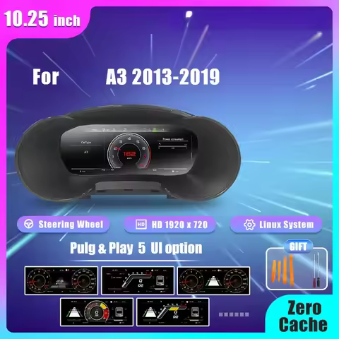 10.25'' Navidigital Dashboard A3 S3 8P 8V Q2 Q2L 2008-2013 2014-2020 Years Car LCD Panel Speedometer