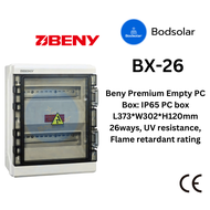 Beny Premium Empty PC Box: IP65 PC box L373*W302*H120mm 26ways UV resistance Flame retardant rating