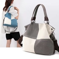 FB4 Canvas Women's Bag Splicing Tote Bag Large Capacity Handbag Fashion Lady Shoulder Bag Messenger 