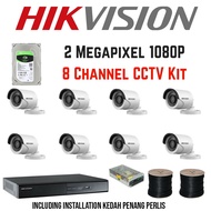 CCTV PACKAGE 8 CHANNEL TURBO HD DVR 8 CAMERA FULL HD 1080P INCLUDING INSTALL