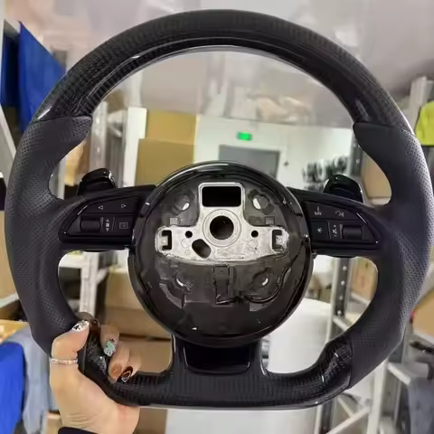 Customized Carbon Fiber Leather Car Steering Wheel For Audi A3 8P A4 A5 A1 A6 C7 A7 Q5 RS3 RS4 RS5 S