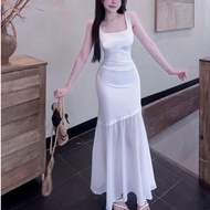 D27 Long form 2s dress with stretch mesh freesize