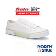 Bata บาจา (Online Exclusive) ยี่ห้อ North Star รองเท้าผ้าใบ รองเท้าลำลอง แบบผูกเชือก ผ้าใบแฟชั่น Sneakers ใส่สบาย สำหรับผู้ชาย รุ่น AKITO สีขาว 8201043