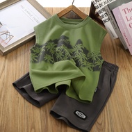 [JunJin] Fashionable, cool coconut tree pattern three-piece set for boys size from 15-55kg (ST8)