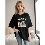 [AMYGO] 2Y507 LABUBU Tshirt Woman Loose T shirt Women Plus Size Baju Perempuan Tops Murah Wanita 大碼宽