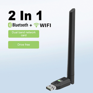 600Mbps USB WiFi Bluetooth 5.0 Adapter 2.4G 5GHz Dual Band Mini Wireless Computer Network Card Receiver