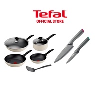 Tefal Cookware Quickchef Gourmet 7pc set (Lacquer Beige) (FP 20/28, SCP18 w/lid, WP28 w/lid, Spatula