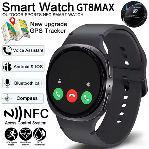 New Smart Watch GT8Max GPS Track Smart Watches Men Sports Heart Rate Wireless Call NFC IP68 Waterpro