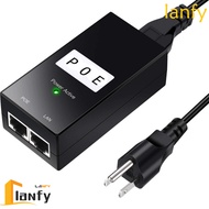 LANFY POE Power Injector, 24V/48V 0.5A 100Mbps POE Power Supply, POE Device IEEE802.3af/at Desktop O