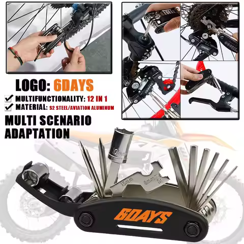 For KTM 6Days 250/300/450/500 EXC-F 16-in-1 Multitool Kit CNC Cr-V Steel Off-Road Repair Tools 6Days