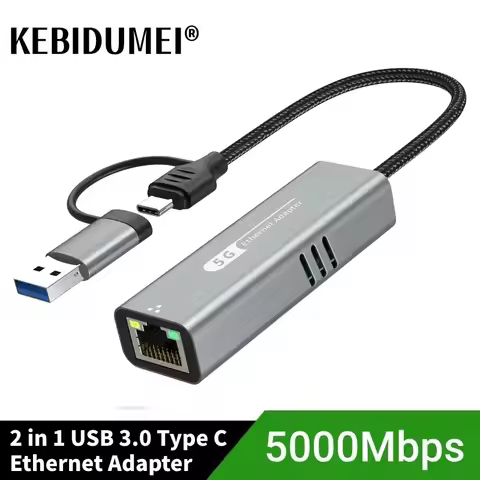 5000Mbps USB 3.0 Ethernet To RJ45 Gigabit Wired Adapter Type-C Converter Lan Network Hub For Windows